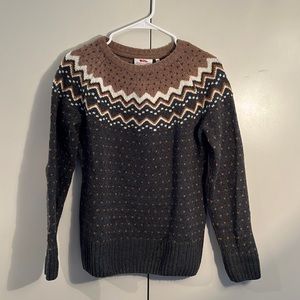 Fjällräven Ovik knit sweater Green/Tan